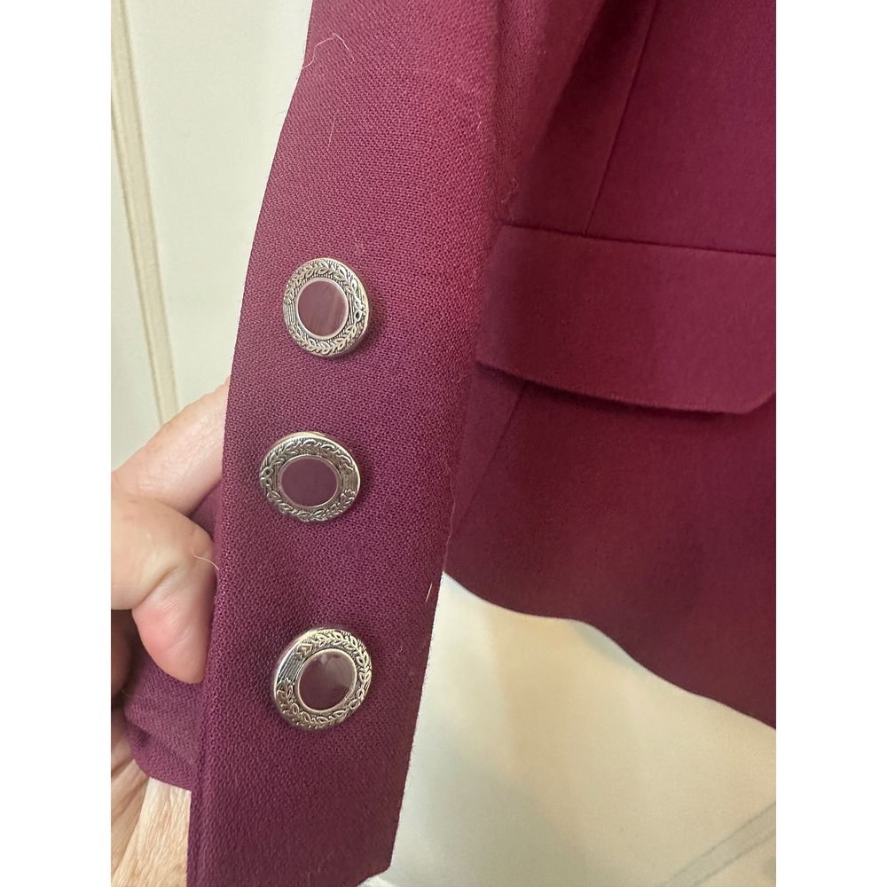 Austin Reed London Vintage Double Breasted Blazer Plum Burgundy Womens 14 - Picture 4 of 9